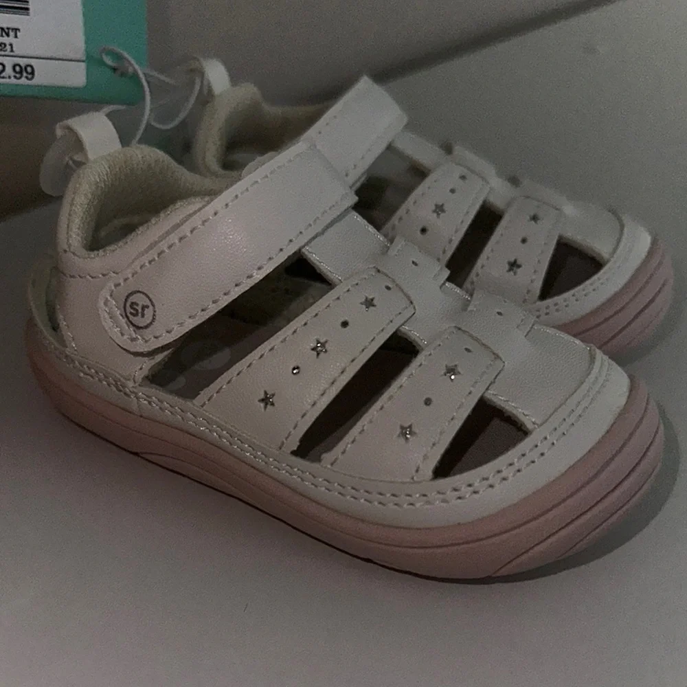 Stride Rite White Sandals with Velcro Closure - Picture 5 of 7